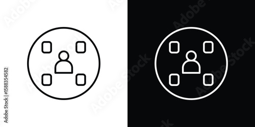 Multitask icon. Thin linear web icons