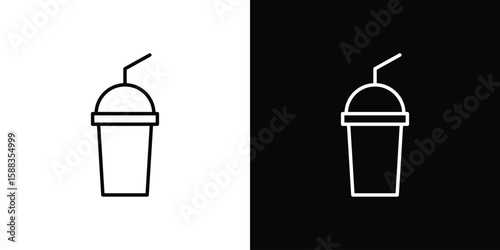 Milkshake icon. Thin linear web icons