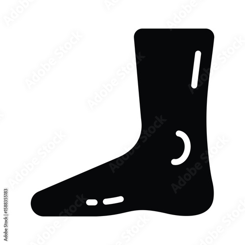 Easy to edit glyph icon of human foot