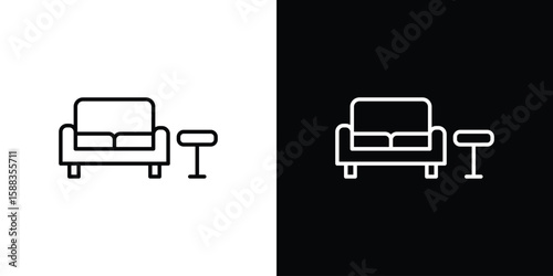 Lounge icon. Thin linear web icons