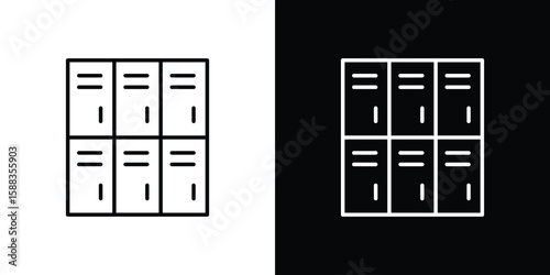 Locker icon. Thin linear web icons
