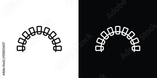 Lingual braces icon. Thin linear web icons