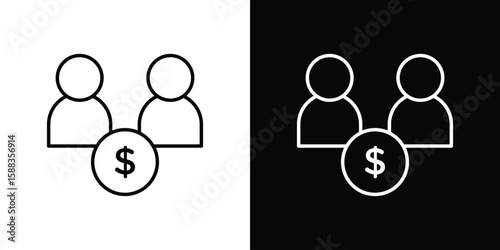 Joint account icon. Thin linear web icons.