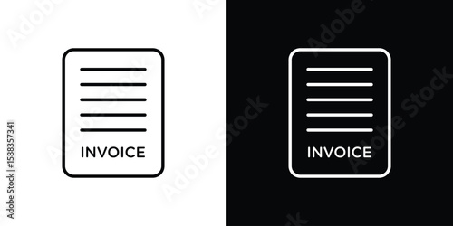 Invoice icon. Thin linear web icons