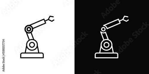 Industrial robot icon. Thin linear web icons