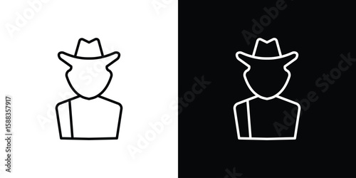 Hunter icon. Thin linear web icons