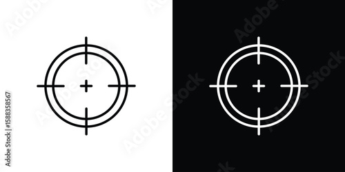 Gun target icon. Thin linear web icons
