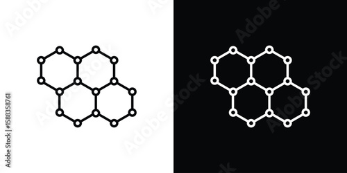 Graphene icon. Thin linear web icons