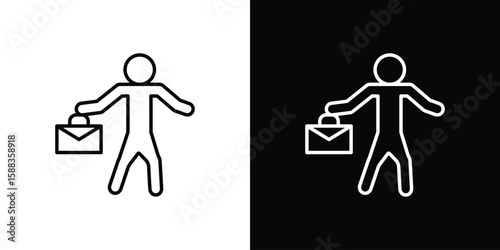 Going to work icon. Thin linear web icons