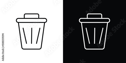 Garbage disposal icon. Thin linear web icons