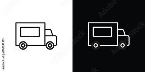 Food truck icon. Thin linear web icons