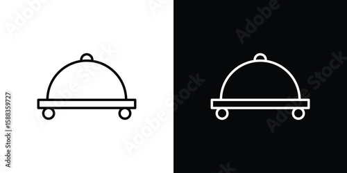 Food delivery icon. Thin linear web icons