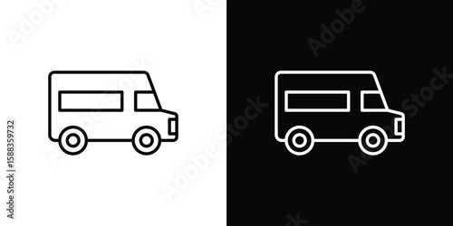 Food truck icon. Thin linear web icons