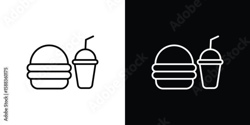 Fast food icon. Thin linear web icons