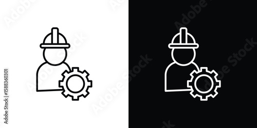 Engineer icon. Thin linear web icons
