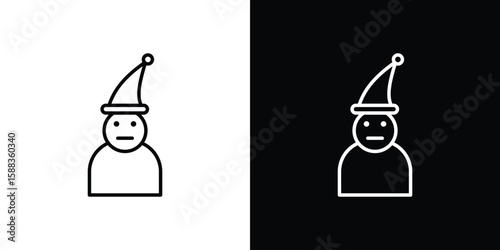 Elf icon. Thin linear web icons