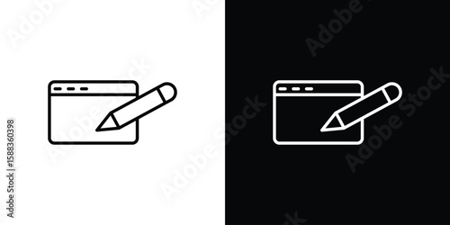 Electronic signature icon. Thin linear web icons