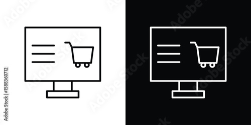 E commerce platform icon. Thin linear web icons
