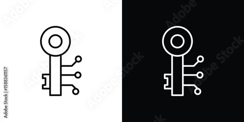 Digital key icon. Thin linear web icons
