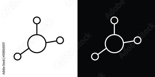 Decentralized icon. Thin linear web icons