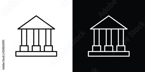 Courthouse icon. Thin linear web icons
