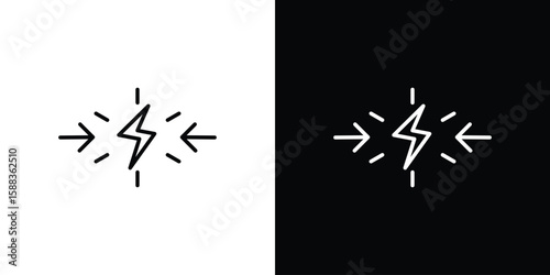 Conflict icon. Thin linear web icons