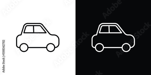 Compact car icon. Thin linear web icons