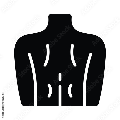 A customizable glyph icon of human back posture