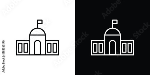 City hall icon. Thin linear web icons