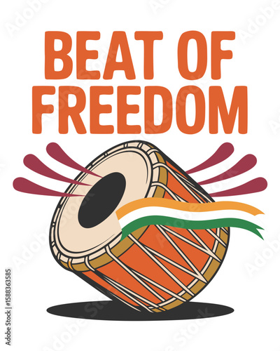 Drum expressing freedom with splashes of color