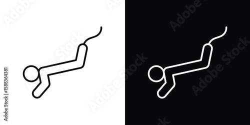 Bungee jumping icon. Thin linear web icons