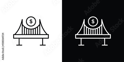 Bridging loan icon. Thin linear web icons