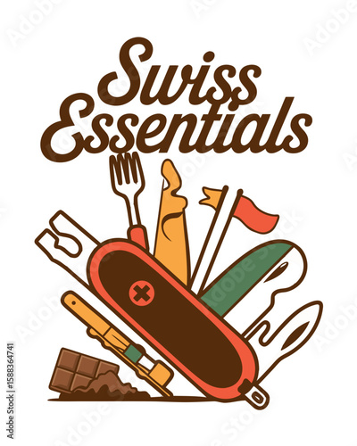 Swiss Essentials with multitools and chocolate design