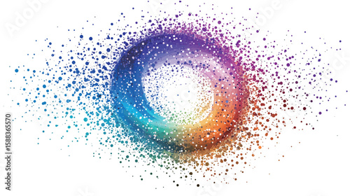 Abstract galaxy background with swirling colorful cosmic clouds and stars, vibrant space-themed vector design featuring dynamic motion, deep space colors, and a dreamy nebula effect