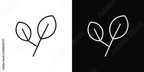 Basil icon. Thin linear web icons