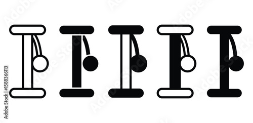 Scratching Post Icons Arranged in a Row Black and White Color Vector Design