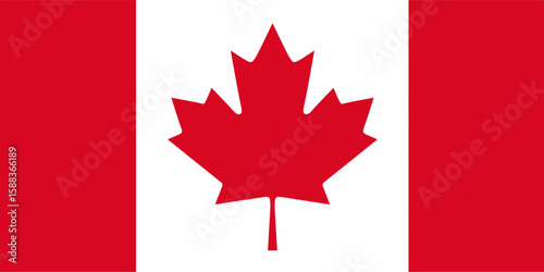 The national flag of Canada. Canadian flag. Official standard colors and ratio. Ideal for educational, patriotic, and editorial purposes.