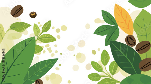Vector graphic design of coffee beans background with seamless pattern, simple monochrome style illustration featuring scattered coffee beans, ideal for coffee shop branding, packaging, food industry,