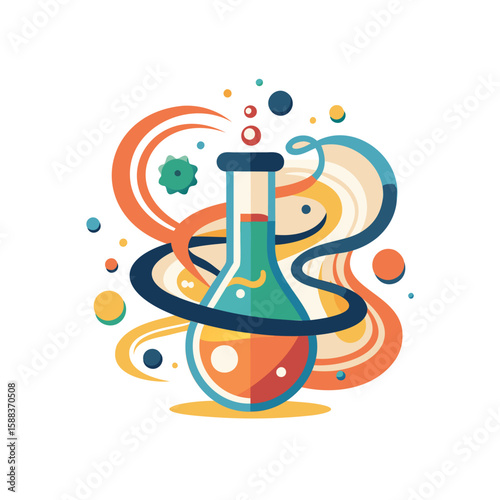 Modern minimalist flask or beaker icon for innovation and science