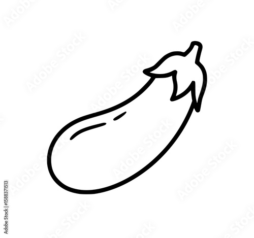 Simple line art illustration of eggplant vegetable