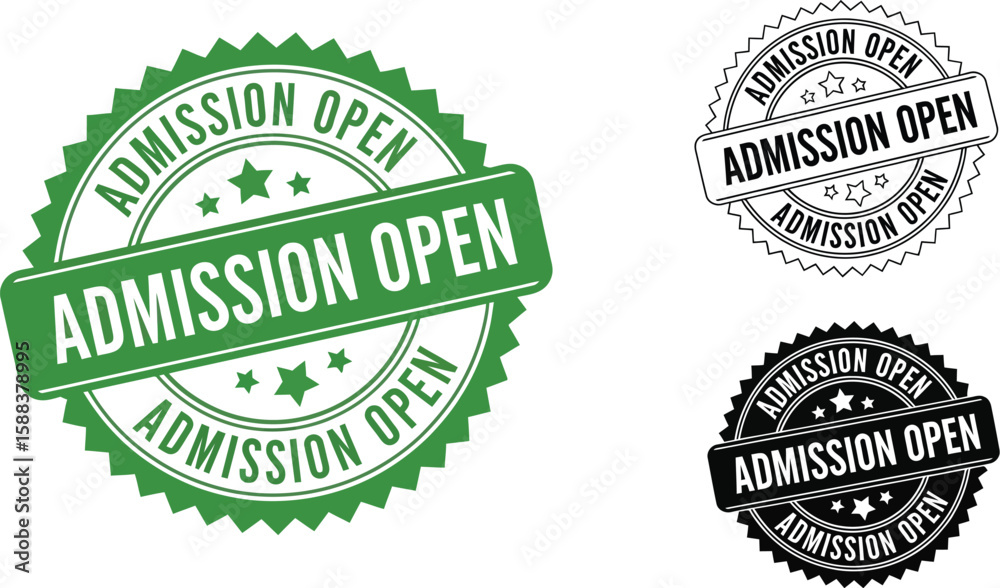 Obraz premium Admission open stamp vector illustration for education and business opportunity concept design editable