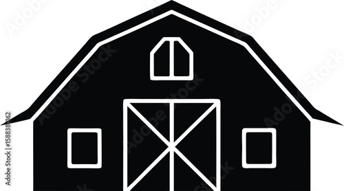 Quadro su tela barn vector icon.