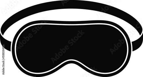 Black Silhouette of Sleep Eye Mask – Vector Illustration of Bedtime Accessory