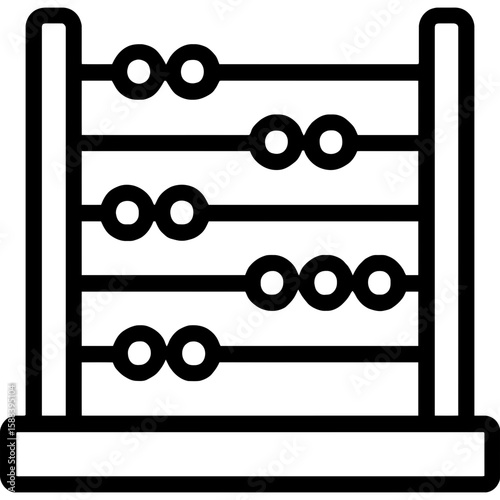 Abacus outline icon vector