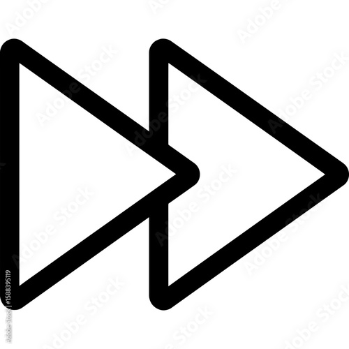 Fast forward arrows outline icon vector