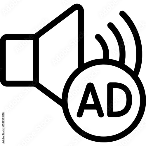 Audio description outline icon vector