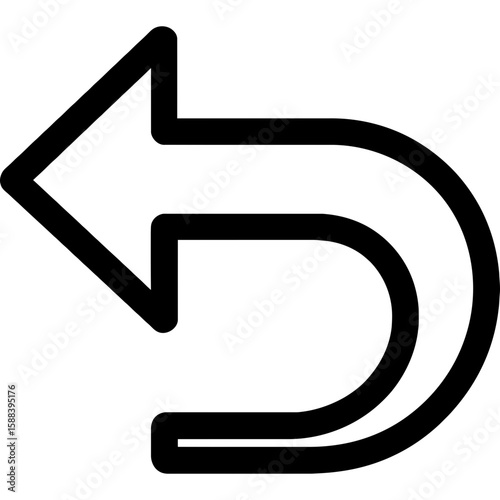 Back action outline icon vector