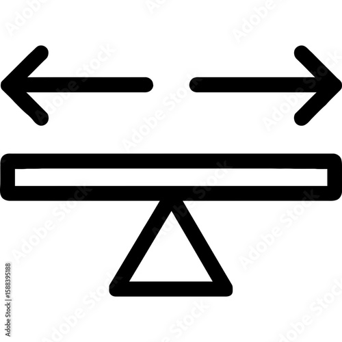 Balanced forces outline icon vector