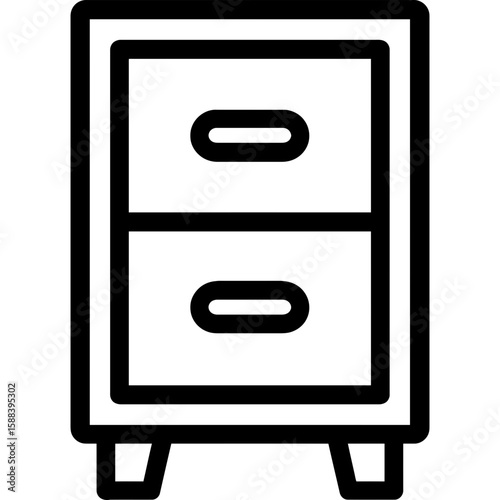 Filing cabinet outline icon vector