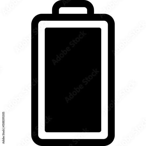 Full battery outline icon vector